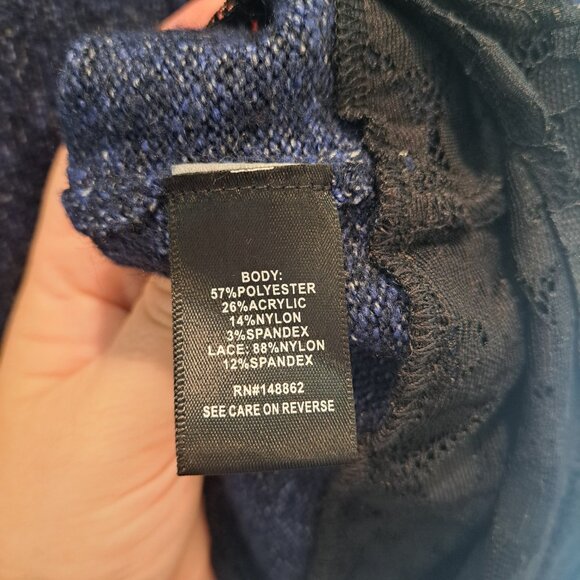 NWOT Torrid Vegan Cashmere Pullover 2-Fer Sweater Blue Size 3 - Picture 8 of 11